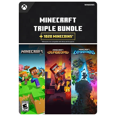 Ensemble Minecraft Triple Bundle avec 1020 pièces Minecoins (Windows) - Téléchargement numérique