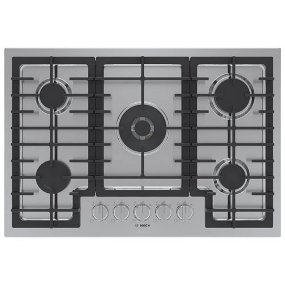Boîte ouverte - Surface de cuisson au gaz à 5 brûleurs 30 po de Bosch (NGM8058UC) - Acier inoxydable