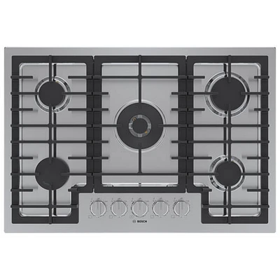 Boîte ouverte - Surface de cuisson au gaz à 5 brûleurs 30 po de Bosch (NGM8058UC) - Acier inoxydable