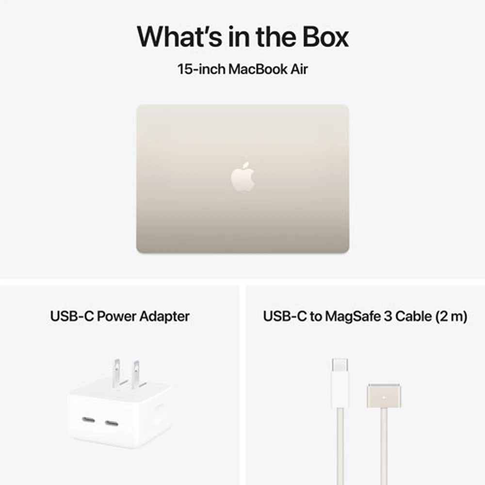 MacBook Air de 15,3 po avec Touch ID d'Apple (2025) - Comète (M4 d'Apple/RAM 24 Go/SSD 512 Go) - Anglais