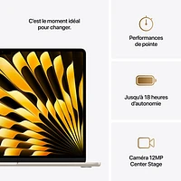 MacBook Air de 15,3 po avec Touch ID d'Apple (2025) - Comète (M4 d'Apple/RAM 24 Go/SSD 512 Go) - Anglais