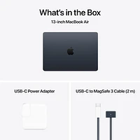 MacBook Air de 13,6 po avec Touch ID d'Apple (2025) - Minuit (M4 d'Apple/RAM Go/SSD Go