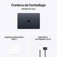 MacBook Air de 13,6 po avec Touch ID d'Apple (2025) - Minuit (M4 d'Apple/RAM Go/SSD Go