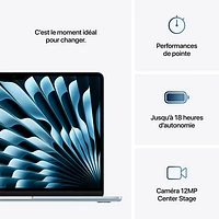 Apple MacBook Air 13.6" w/ Touch ID (2025) - Sky Blue (Apple M4 / 16GB RAM / 512GB SSD) - French