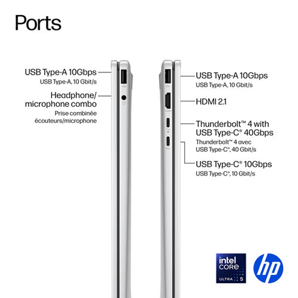 Portable Copilot+ PC 2-en-1 tactile de 16 po OmniBook 7 Flip de HP (Core Ultra 5-226v d'Intel/RAM 16 Go/SSD 512 Go)