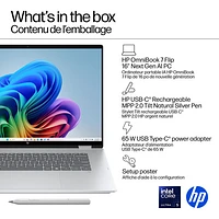 Portable Copilot+ PC 2-en-1 tactile de 16 po OmniBook 7 Flip de HP (Core Ultra 5-226v d'Intel/RAM 16 Go/SSD 512 Go)