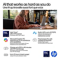 Portable Copilot+ PC 2-en-1 tactile de 16 po OmniBook 7 Flip de HP (Core Ultra 5-226v d'Intel/RAM 16 Go/SSD 512 Go)
