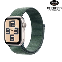 Open Box - Apple Watch SE (GPS) 40mm Starlight Aluminum Case with Lake Green Sport Loop