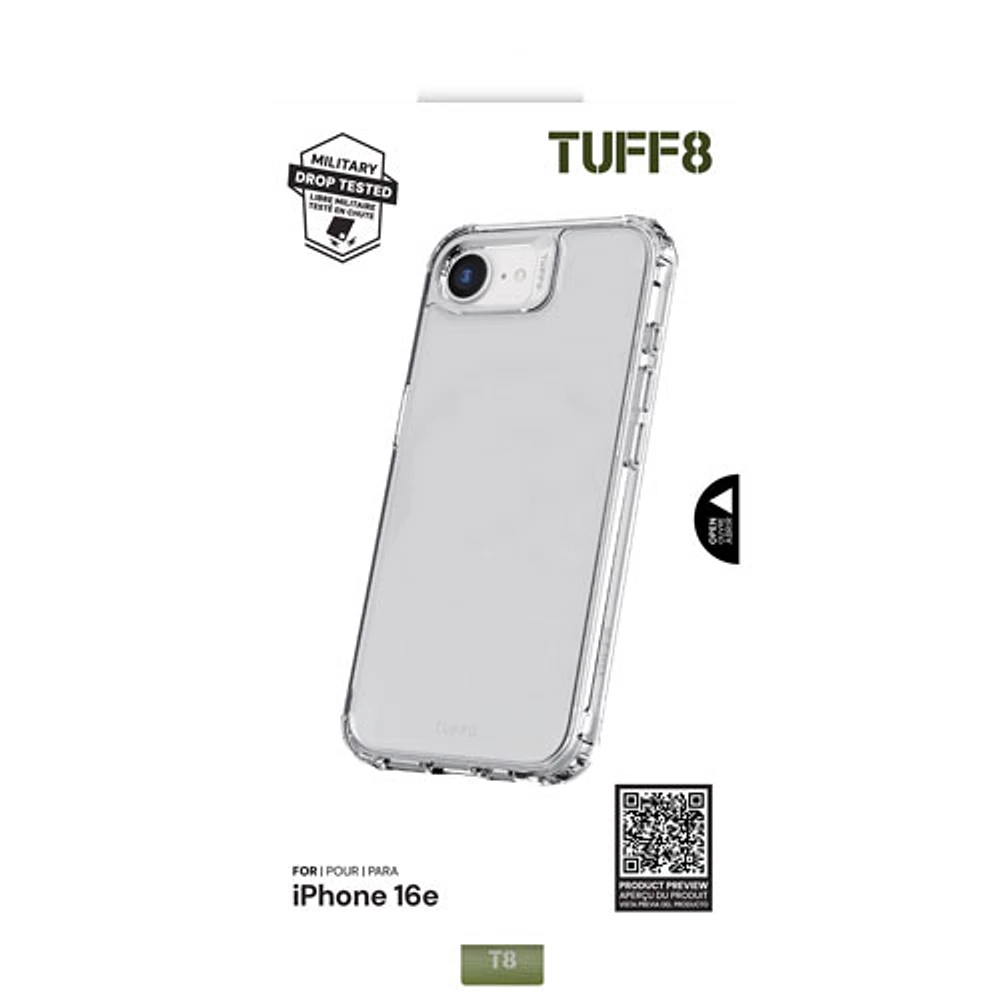 Tuff8 Rugged Fitted Hard Shell Case for iPhone 16e - Clear