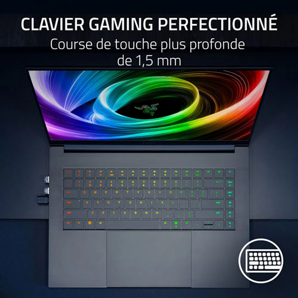 Portable de jeu de 16 po Blade de Razer - Noir (Ryzen AI 9 365 d'AMD/RAM 32 Go/SSD 1 To/RTX 5080)
