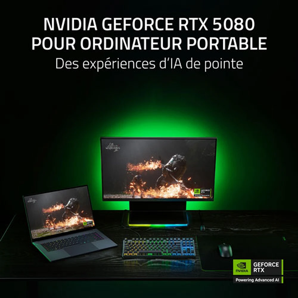 Portable de jeu de 16 po Blade de Razer - Noir (Ryzen AI 9 365 d'AMD/RAM 32 Go/SSD 1 To/RTX 5080)