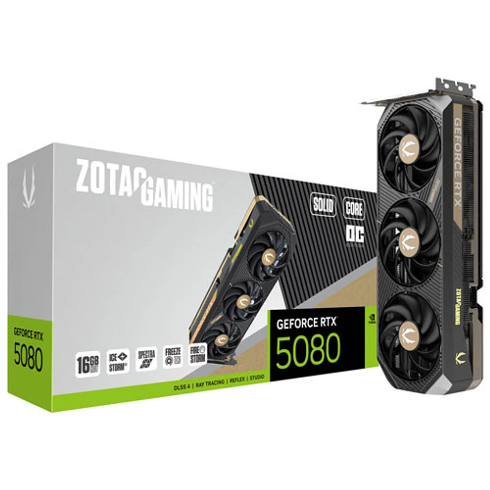 ZOTAC Gaming GeForce RTX 5080 Solid Core OC 16GB GDDR7 Video Card