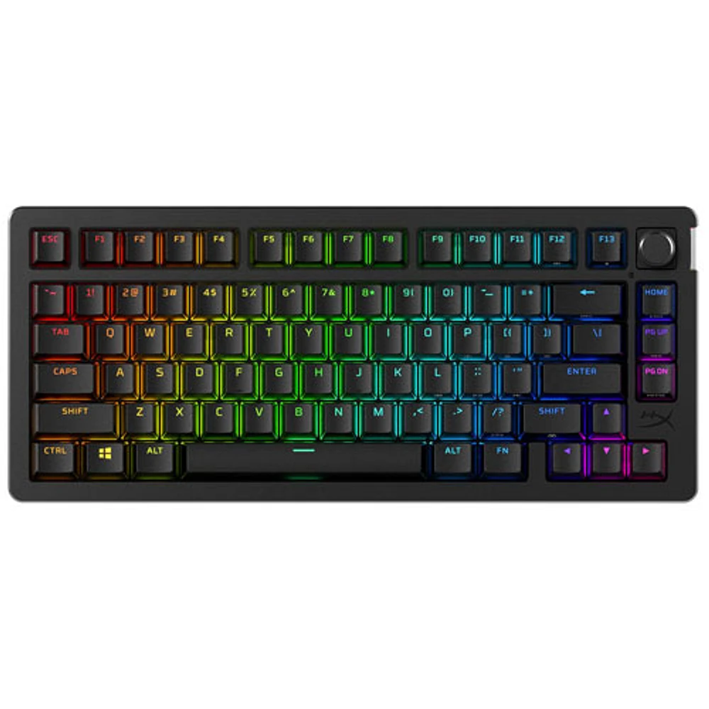 Clavier de jeu Bluetooth mécanique ergonomique rétroéclairé Alloy Rise 75 de HyperX