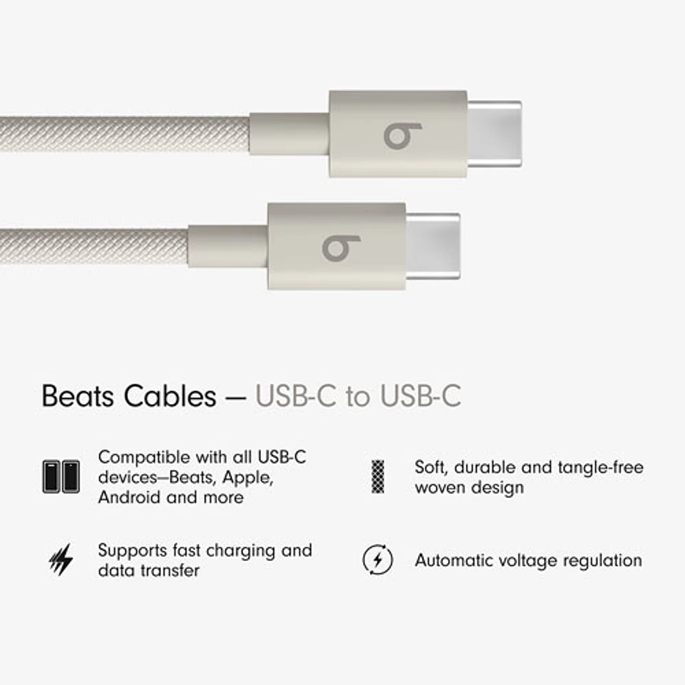 Beats By Dr. Dre 1.5m (4.9 ft.) USB-C to USB-C Woven Cable (MDGD4LL/A) - Surge Stone