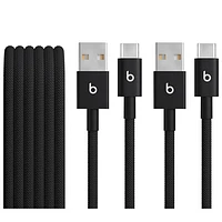 Câble tissé USB-A à USB-C de 1,5 m (4,9 pi) de Beats By Dr. Dre (MDGH4LL/A) - Noir éclair - Ensemble de 2