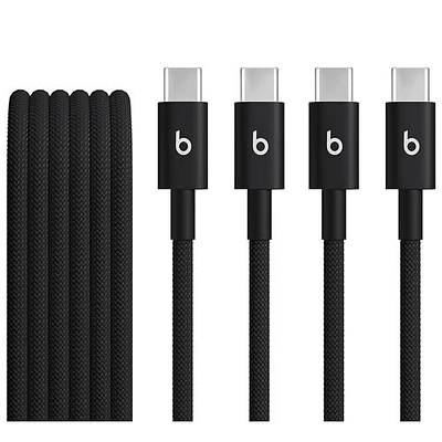 Câble tissé USB-C à USB-C de 1,5 m (4,9 pi) de Beats By Dr. Dre (MDGC4LL/A) - Noir éclair - Ensemble de 2