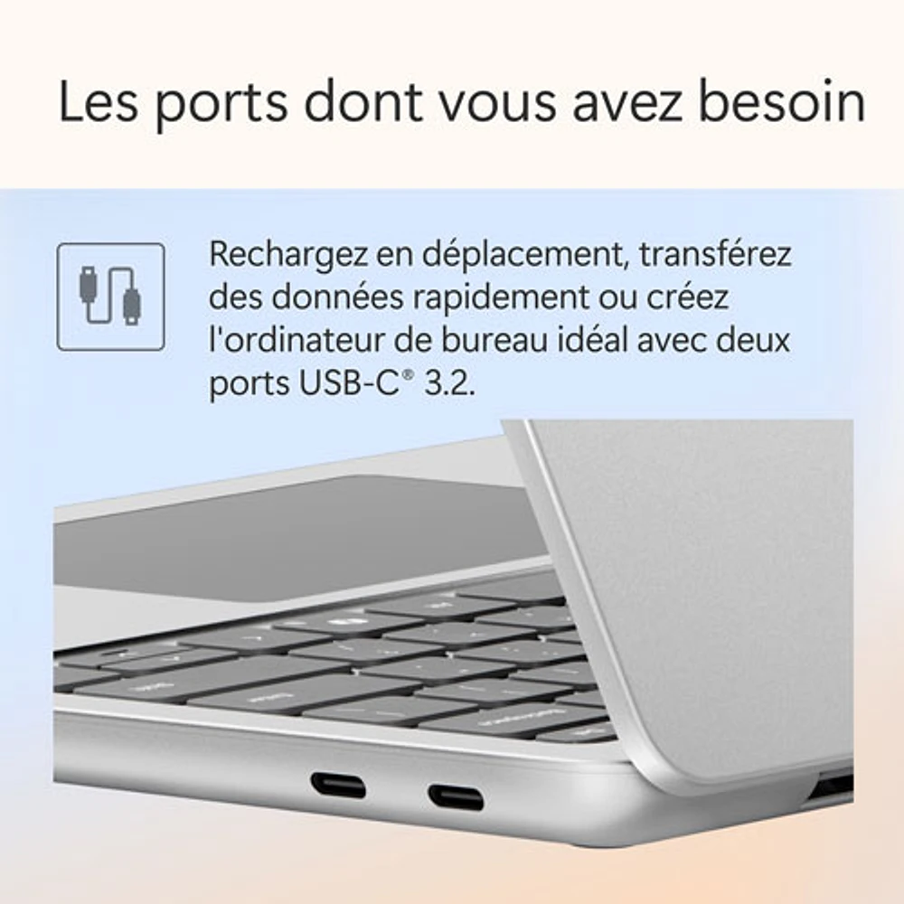 Microsoft Surface Laptop 13" Copilot+ PC Laptop - Platinum (Snapdragon X Plus/16GB RAM/256GB SSD) - Bilingual