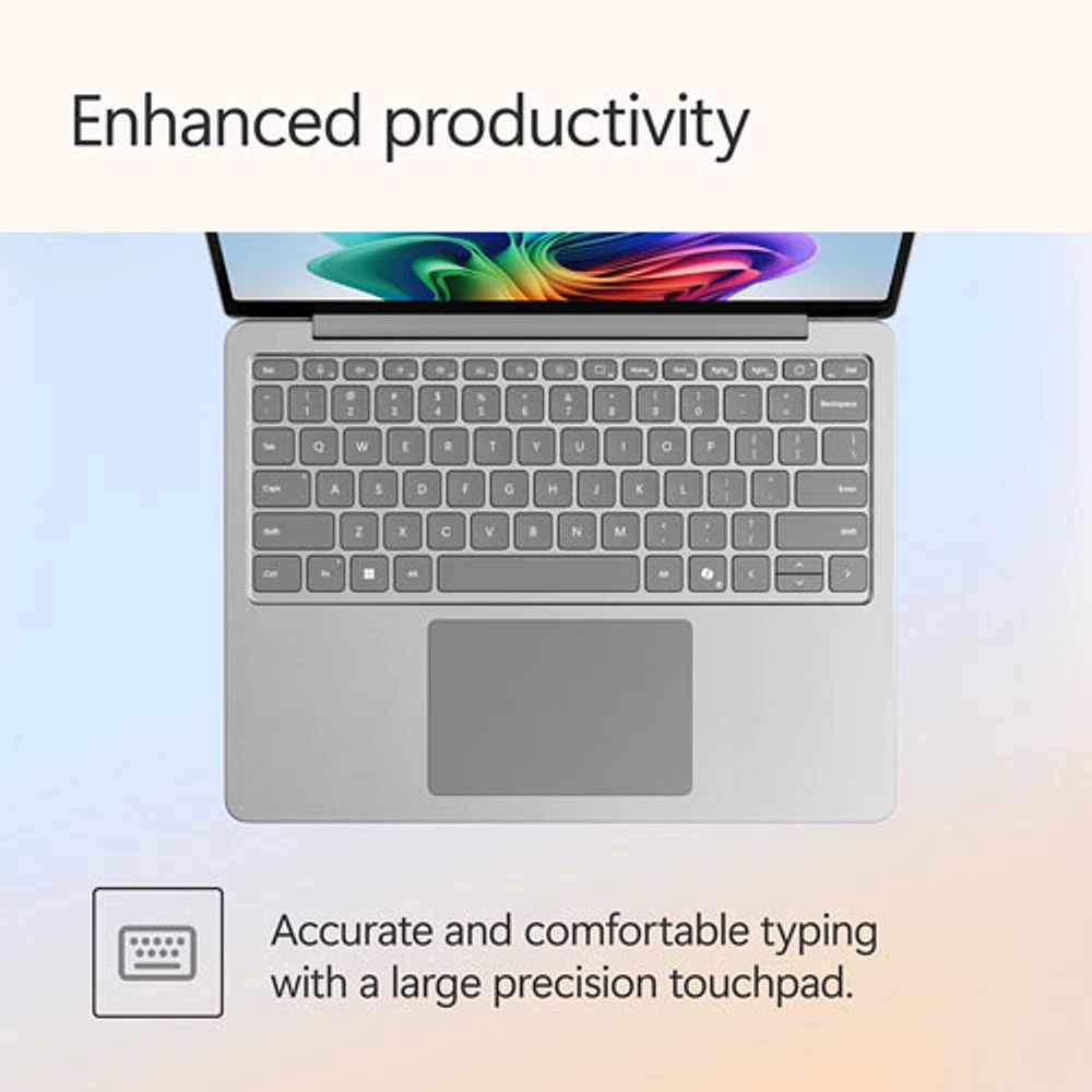 Microsoft Surface Laptop 13" Copilot+ PC Laptop - Platinum (Snapdragon X Plus/16GB RAM/256GB SSD) - Bilingual