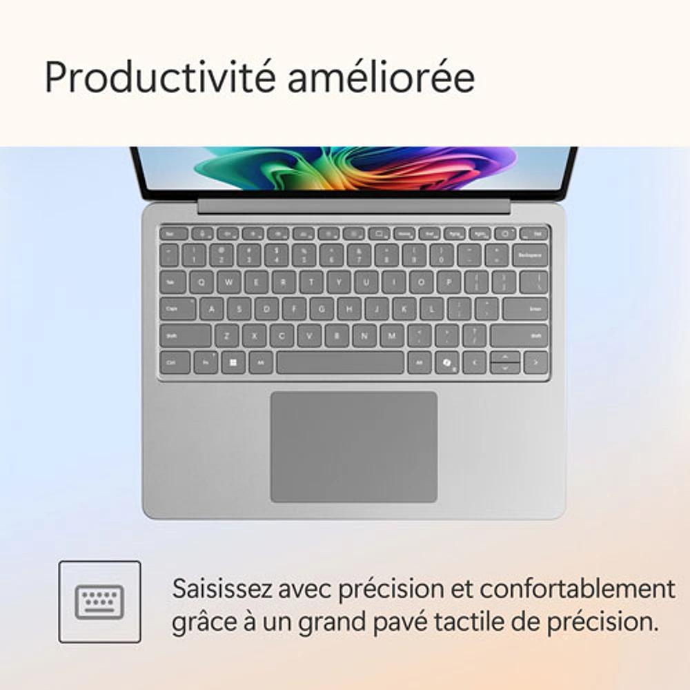 Microsoft Surface Laptop 13" Copilot+ PC Laptop - Platinum (Snapdragon X Plus/16GB RAM/256GB SSD) - Bilingual
