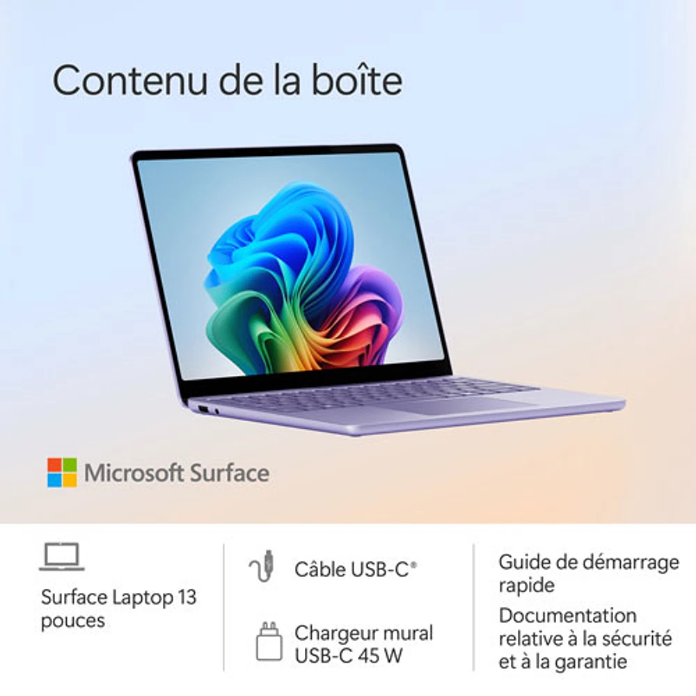 Microsoft Surface Laptop 13" Copilot+ PC Laptop - Violet (Snapdragon X Plus/16GB RAM/512GB UFS) - EN