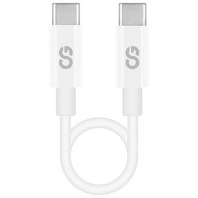 Câble USB-C vers USB-C de 0,3 m (1 pi) de chargement et de synchronisation Shortie de LOGiiX - Blanc