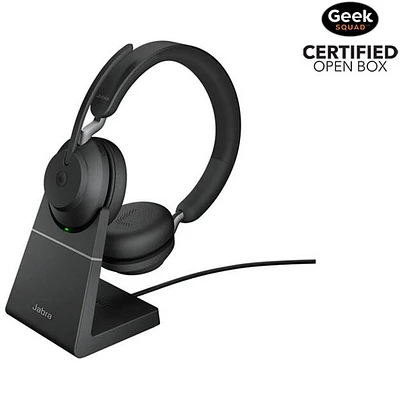 Boîte ouverte - Casque d'écoute Bluetooth 5.0 100 % sans fil à suppression passive du bruit Evolve2 65 avec micro de Jabra (26599-989-889)