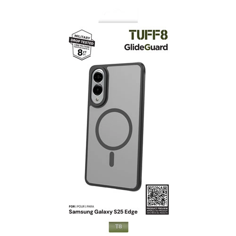 TUFF8 Glide Guard Fitted Hard Shell Case with Magsafe for Galaxy S25 Edge - Smoke Black