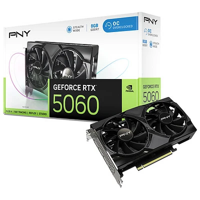 Carte graphique GeForce RTX 5060 OC de PNY avec mémoire GDDR7 de 8 Go