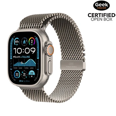 Open Box - Apple Watch Ultra 2 (GPS + Cellular) 49mm Natural Titanium Case w/Natural Titanium Milanese Loop - Small