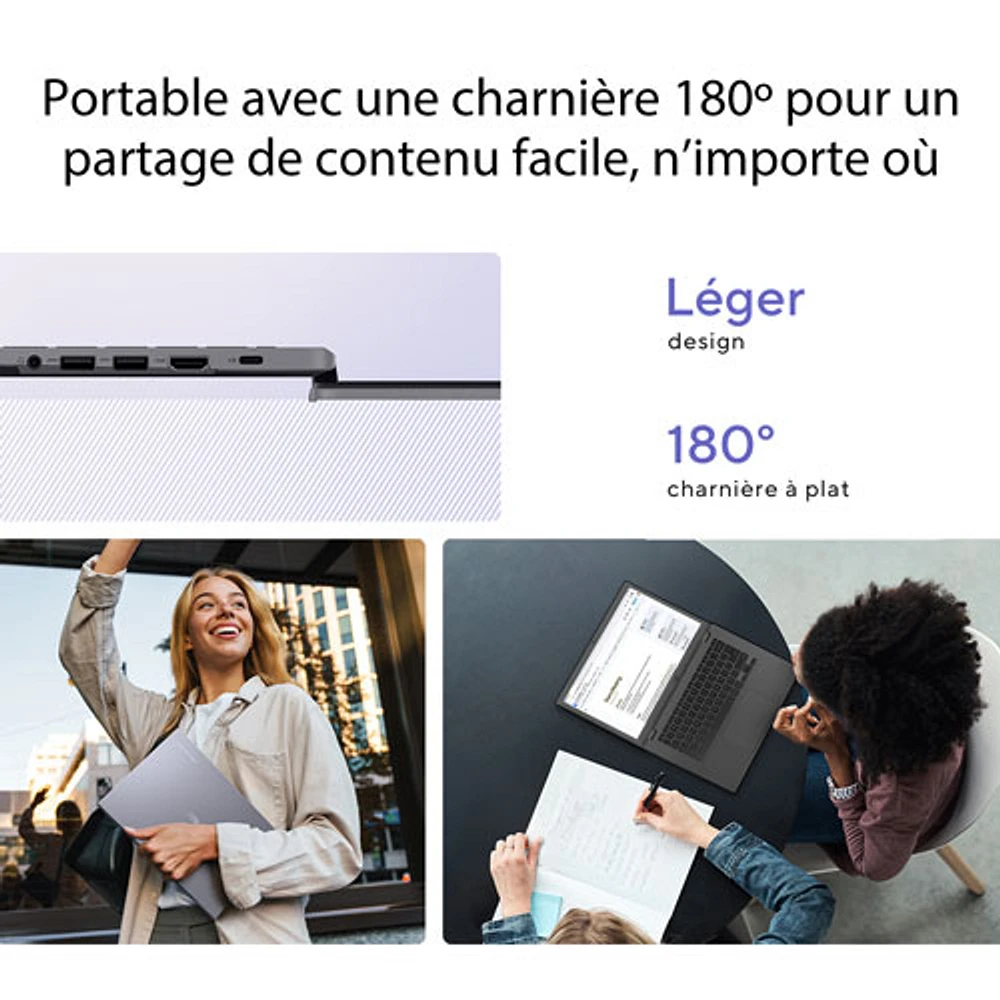Chromebook Plus à écran tactile de 14 po CX34 d'ASUS - gris rocheux (Core i3-1315U d'Intel/UFS 128G/RAM 8 Go/ChromeOS)