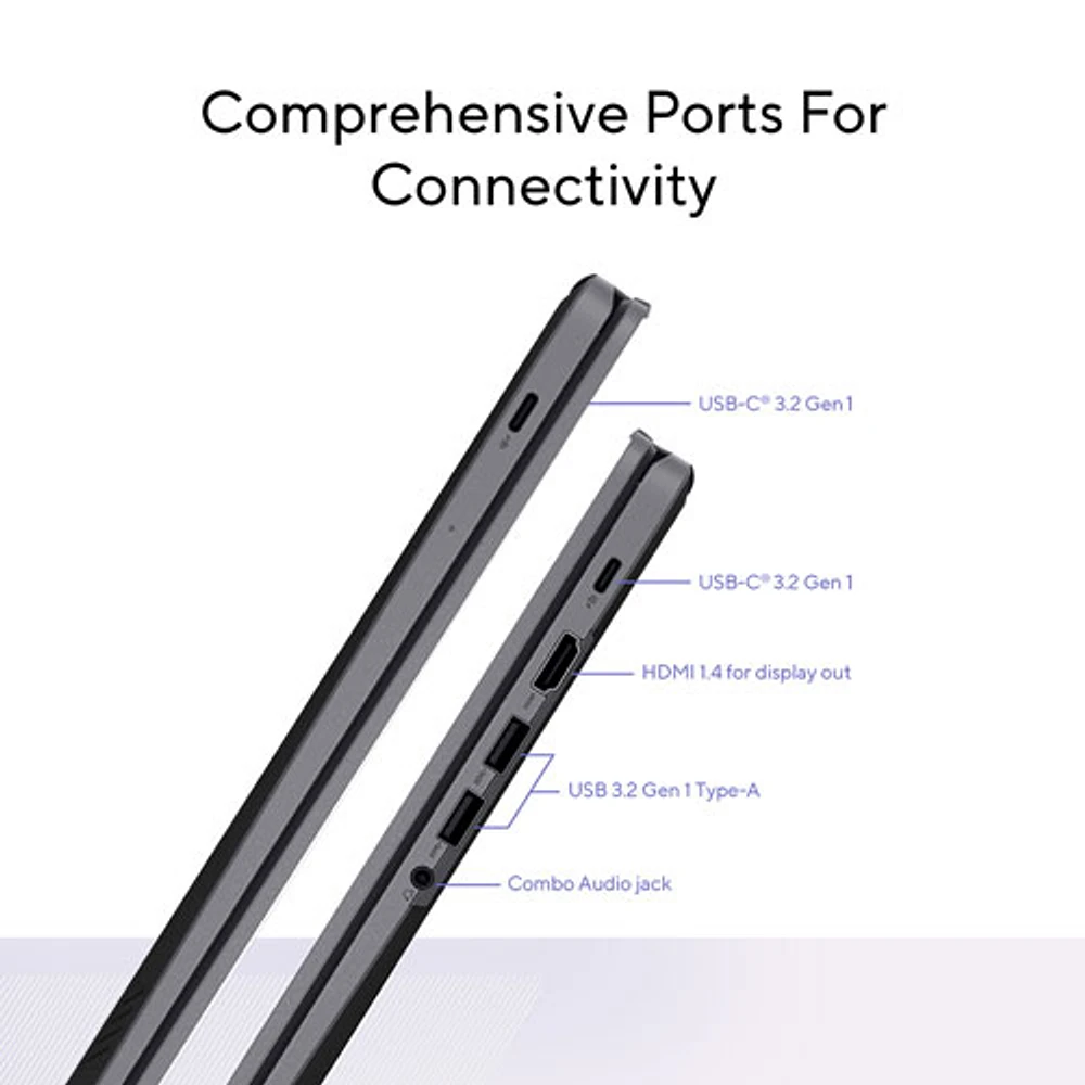 Chromebook Plus à écran tactile de 14 po CX34 d'ASUS - gris rocheux (Core i3-1315U d'Intel/UFS 128G/RAM 8 Go/ChromeOS)
