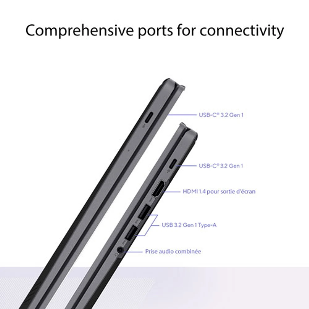 Chromebook Plus à écran tactile de 14 po CX34 d'ASUS - gris rocheux (Core i3-1315U d'Intel/UFS 128G/RAM 8 Go/ChromeOS)