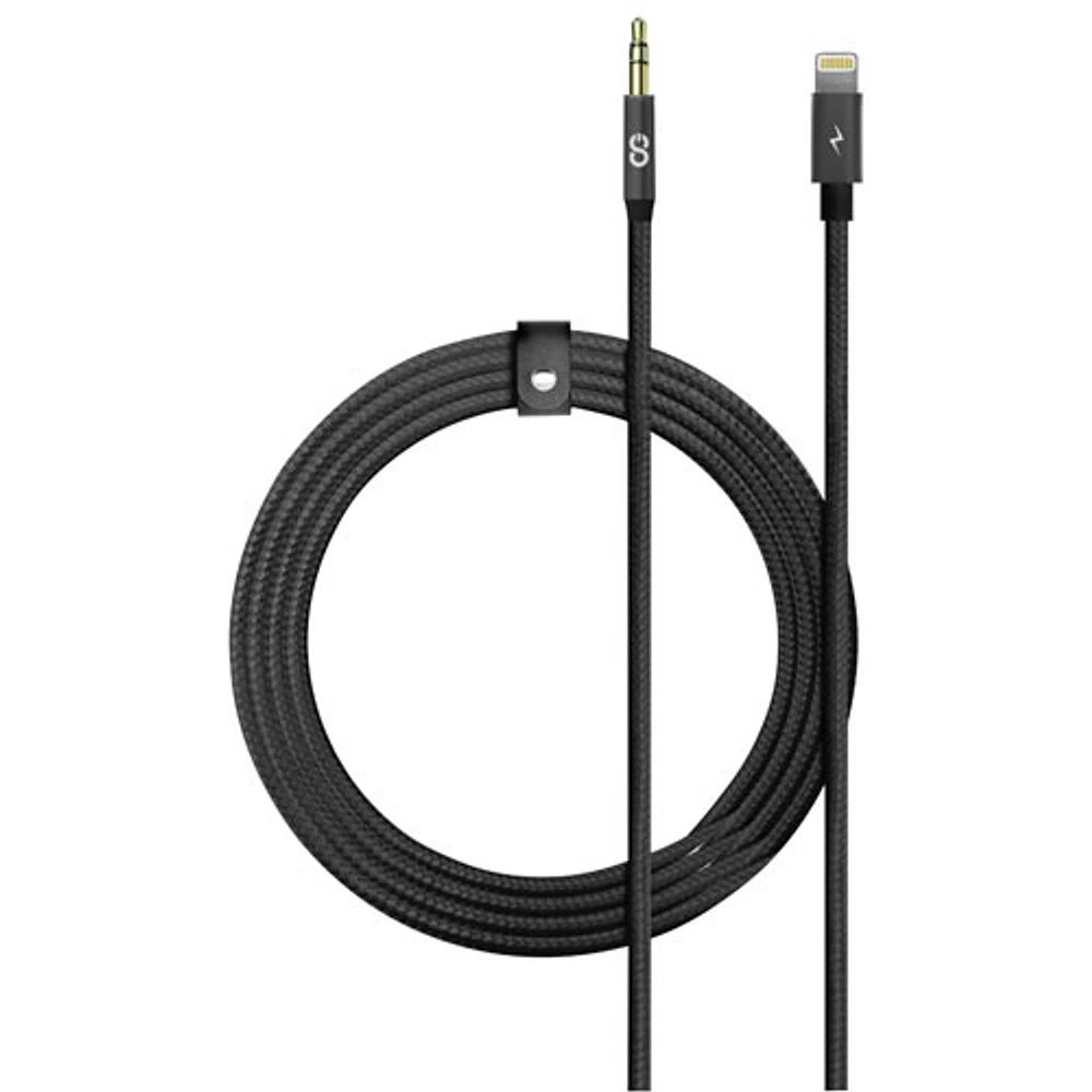 Câble auxiliaire Lightning/3,5 mm tissé de 1 m (3,28 pi) Piston Connect de LOGiiX - Noir