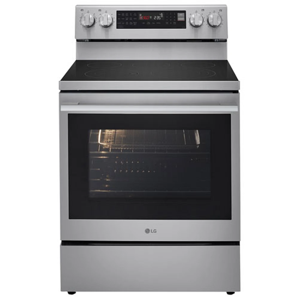 LG 30" 6.3 Cu. Ft. True Convection 5-Element Freestanding Electric Air Fry Range (LREN6325XE) - Stainless Steel