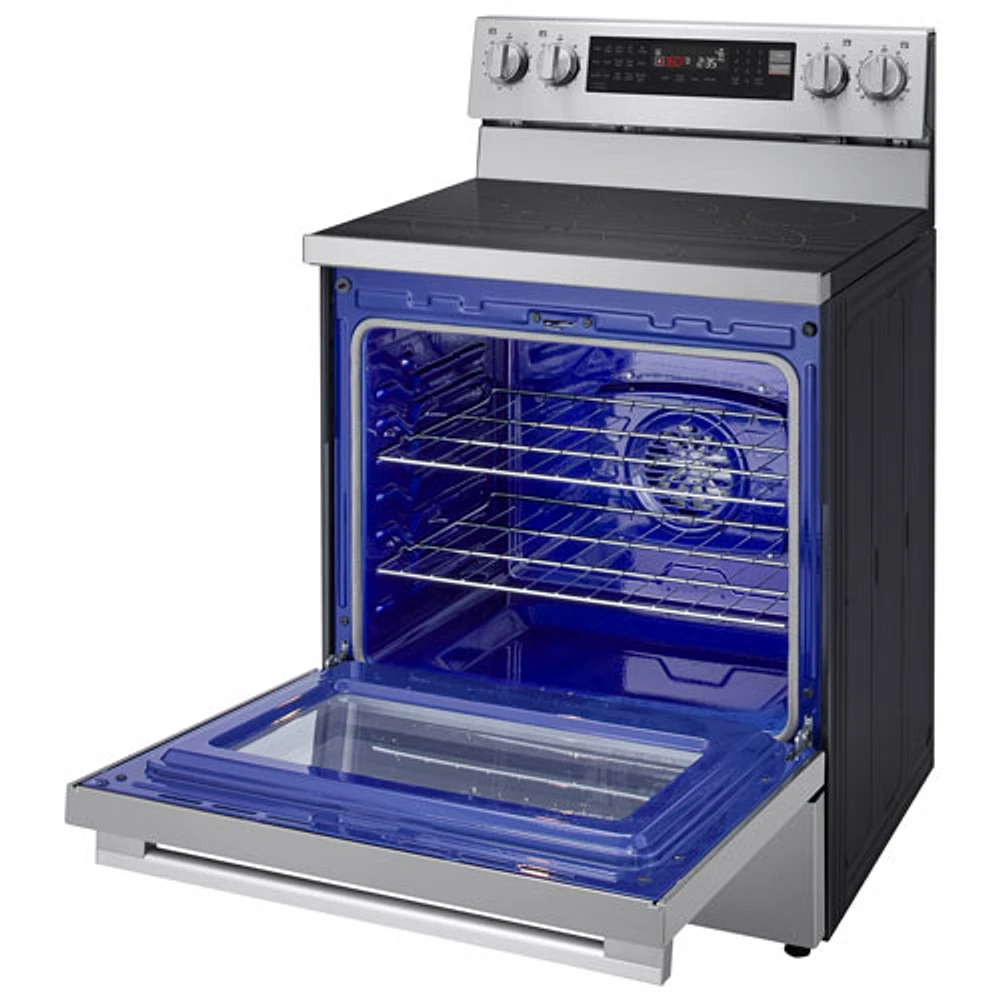 LG 30" 6.3 Cu. Ft. True Convection 5-Element Freestanding Electric Air Fry Range (LREN6325XE) - Stainless Steel
