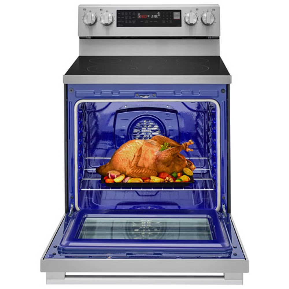 LG 30" 6.3 Cu. Ft. True Convection 5-Element Freestanding Electric Air Fry Range (LREN6325XE) - Stainless Steel
