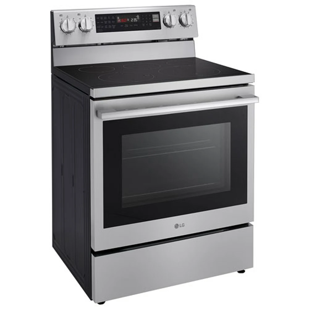 LG 30" 6.3 Cu. Ft. True Convection 5-Element Freestanding Electric Air Fry Range (LREN6325XE) - Stainless Steel