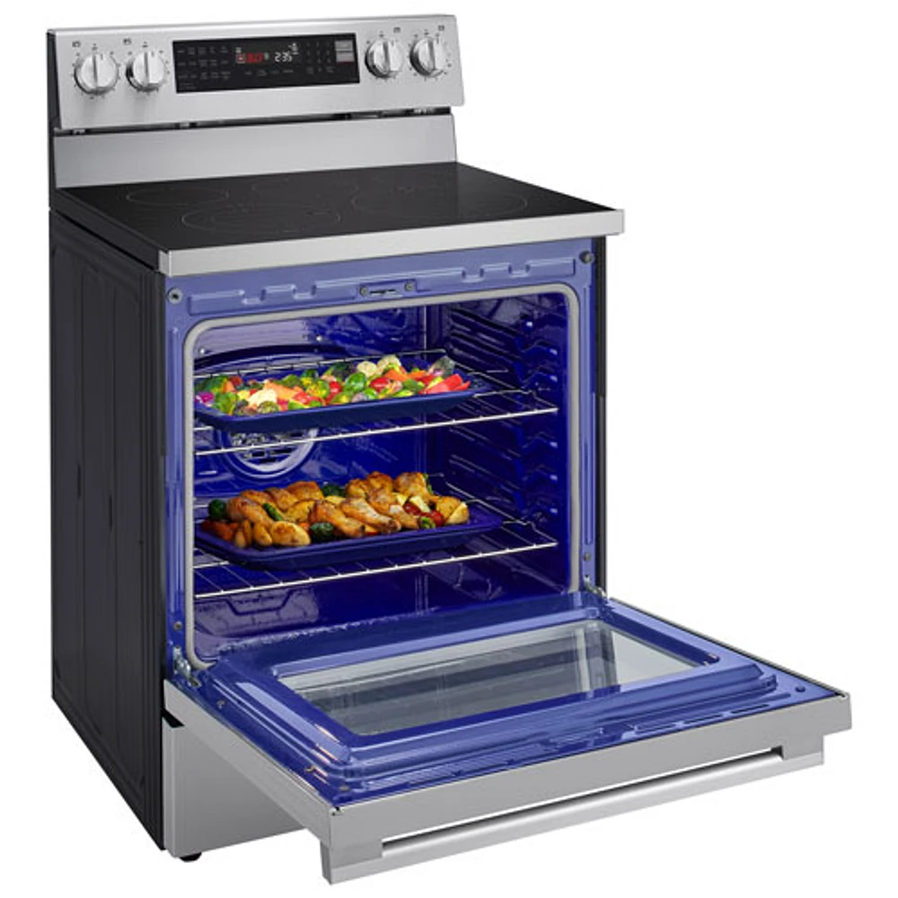 LG 30" 6.3 Cu. Ft. True Convection 5-Element Freestanding Electric Air Fry Range (LREN6325XE) - Stainless Steel