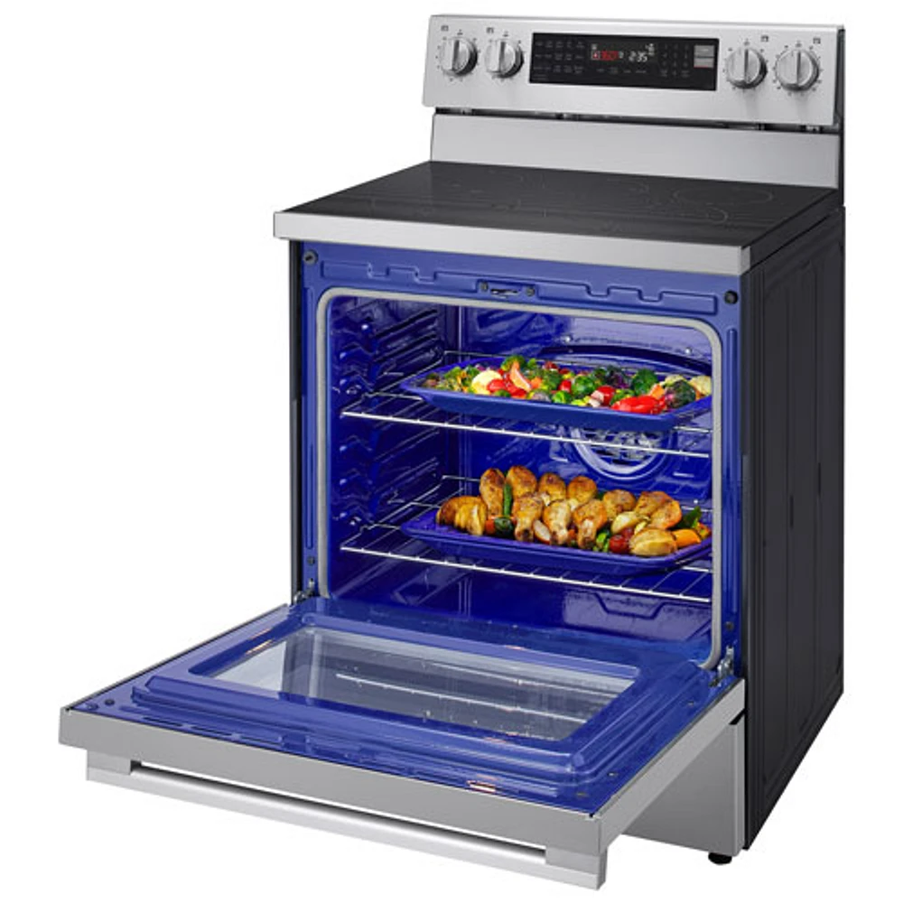 LG 30" 6.3 Cu. Ft. True Convection 5-Element Freestanding Electric Air Fry Range (LREN6325XE) - Stainless Steel