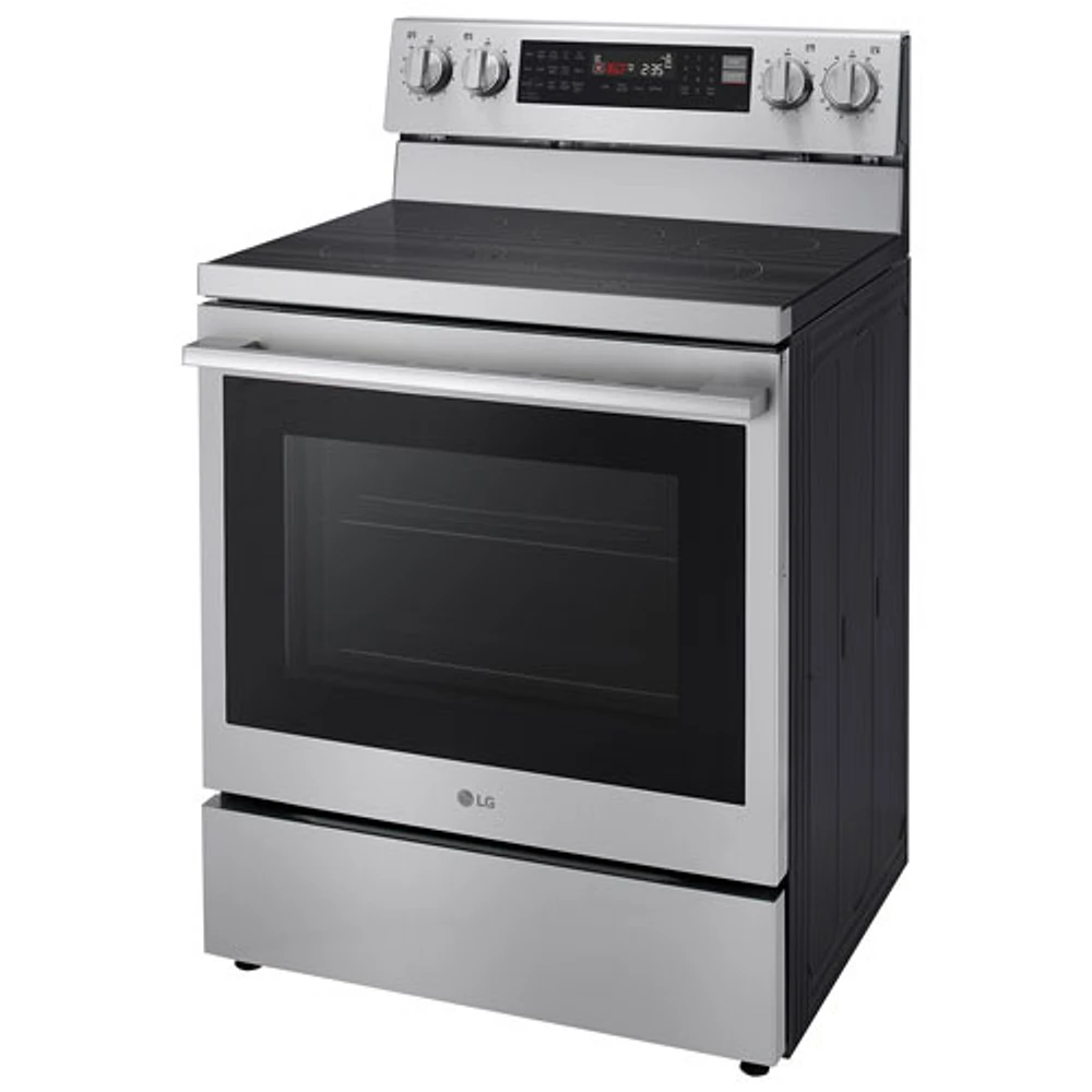 LG 30" 6.3 Cu. Ft. True Convection 5-Element Freestanding Electric Air Fry Range (LREN6325XE) - Stainless Steel