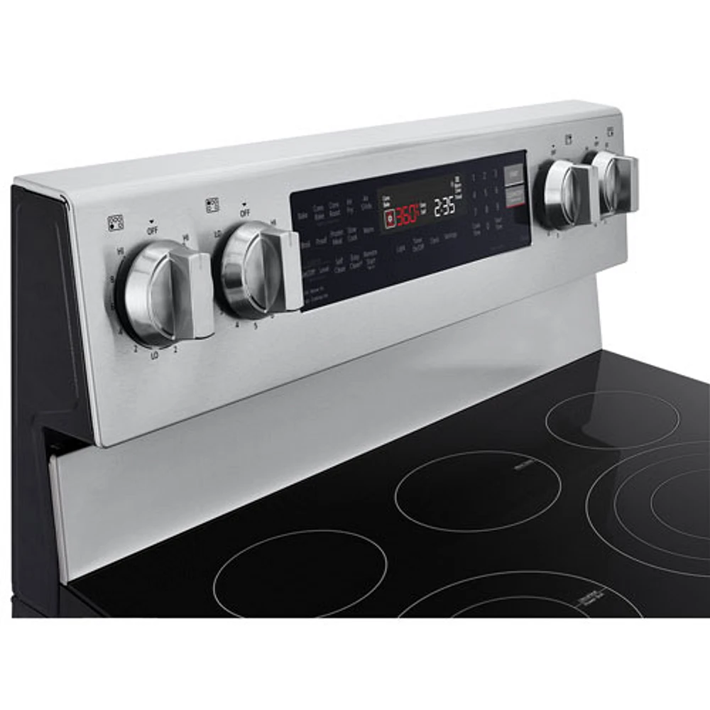LG 30" 6.3 Cu. Ft. True Convection 5-Element Freestanding Electric Air Fry Range (LREN6325XE) - Stainless Steel
