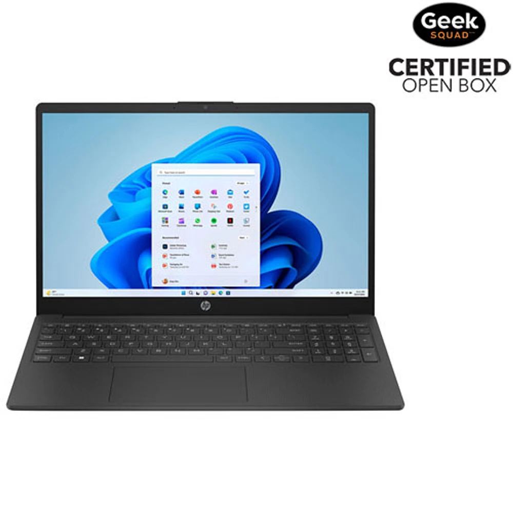 Boîte ouverte - Portable de 15,6 po de HP - Noir de jais (N100 d'Intel/RAM 4 Go/SSD 128 Go/Windows 11)