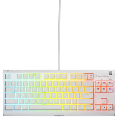 SteelSeries Apex 3 Backlit TKL Ergonomic Gaming Keyboard - White - English