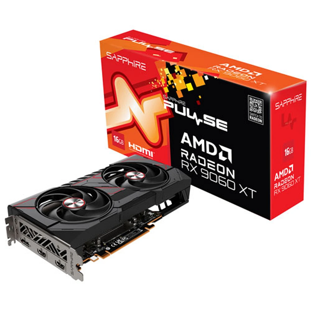 Carte graphique AMD Radeon RX 9060 XT à mémoire GDDR6 de Go Pulse de Sapphire