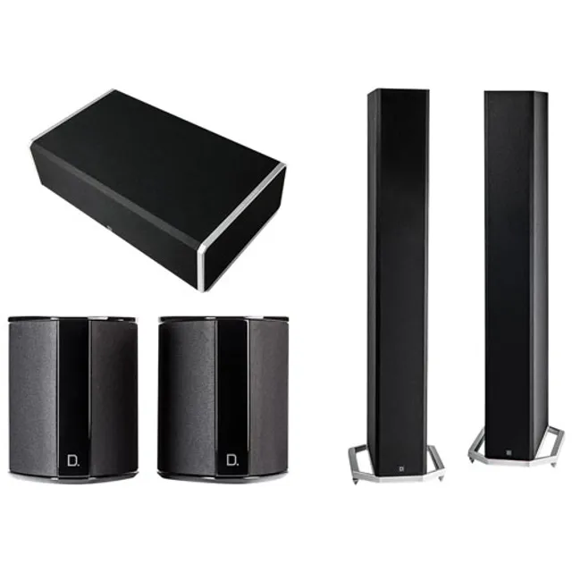 Definitive Technology Tower Speakers with Center Channel Speaker & Surround Speakers - Black