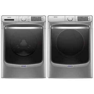 Laveuse vapeur charg. frontal HE 5,8 pi³/sécheuse électrique vapeur 7,4 pi³ de Maytag-Ardoise métal