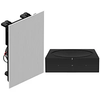 Sonos Architectural by Sonance In-Wall Speaker (Pair) & Sonos Amp 125W Amplifier - White