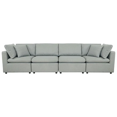 Ensembles 4 pièces sofas modulaires transitionnels en polyester de Billie - Gris foncé
