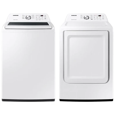 Samsung 5.0 Cu. Ft. Top Load Washer & 7.2 Cu. Ft. Electric Dryer - White