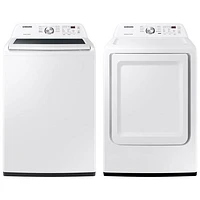 Laveuse à chargement par le haut de 5,0 pi³ et sécheuse électrique de 7,2 pi³ de Samsung - Blanc